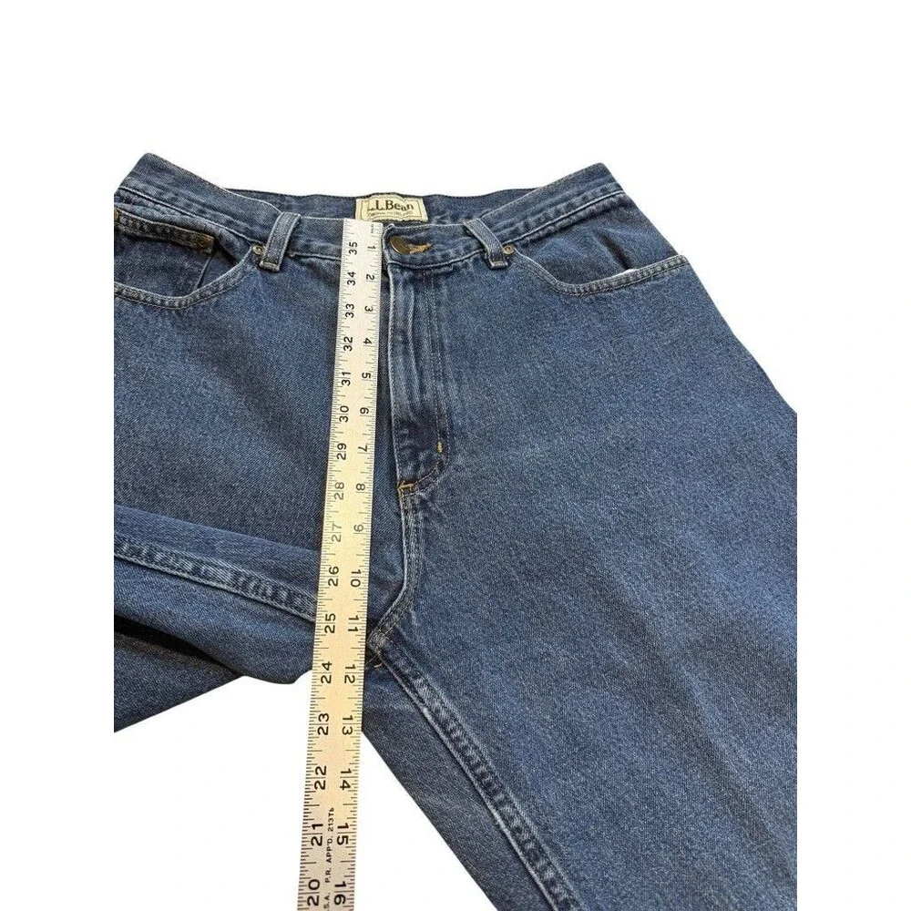 LL Bean Womens Jeans Size 12 Straight Leg Mom Midrise Denim Pants - Gorpcore